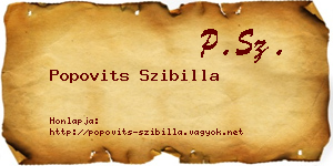 Popovits Szibilla névjegykártya